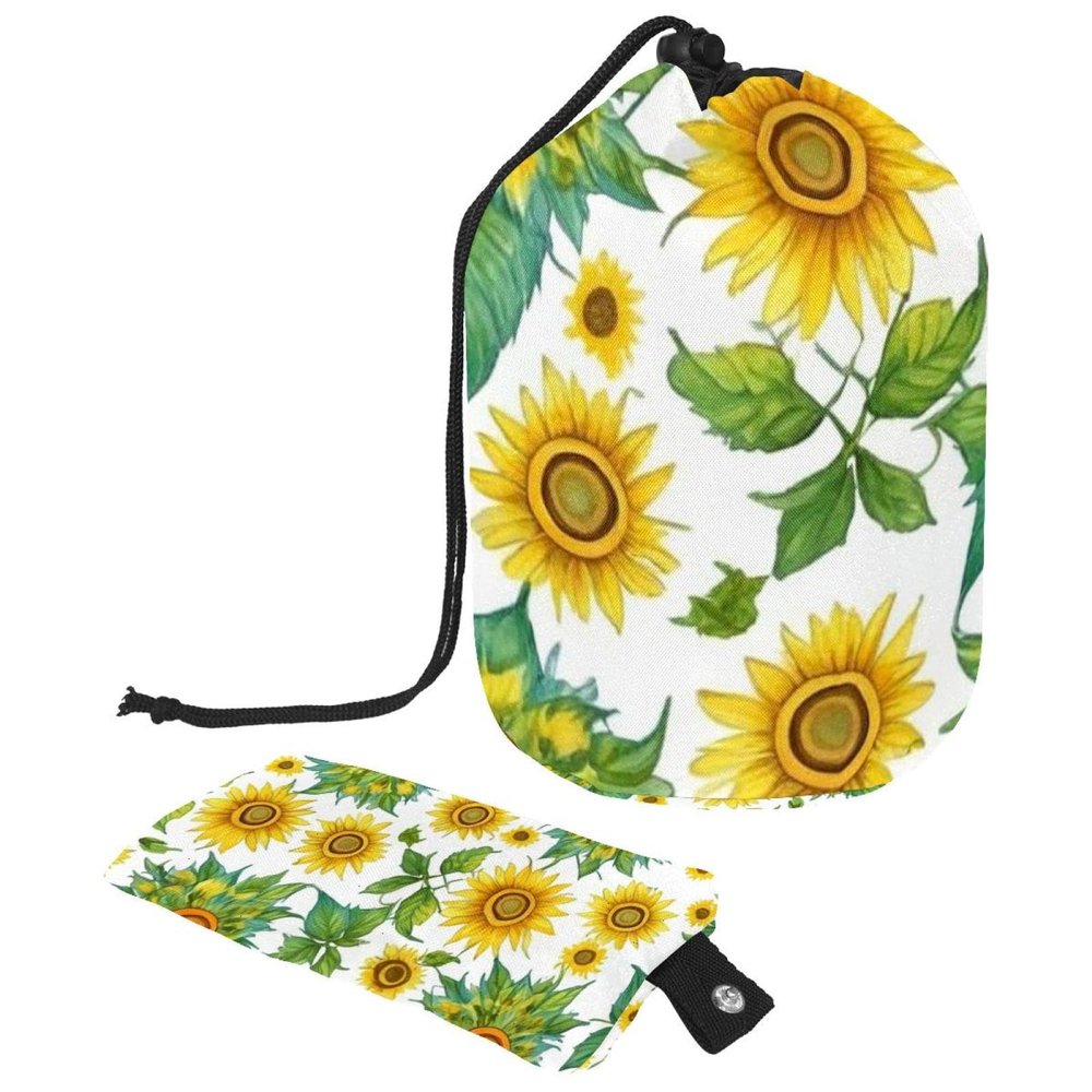 2PCS Colorful Sunflowers-391 Travel Cosmetic Bag Makeup Organizer, Drawstring Bathroom Cases - Cylindrical & Small Toiletry Bag