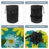 2PCS Yellow Sunflower-197 Travel Cosmetic Bag Makeup Organizer Bag Bathroom Cases Toiletry Bag with Drawstring (Cylindrical bag and small bag) view 3