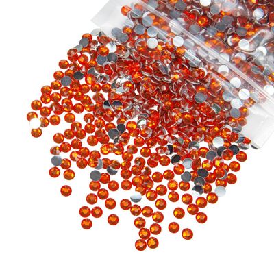 qiipii 3000PCS 4mm Crystal Red Orange Resin Rhinestones for Crafting Red Zircon Flatback Stones Bulk SS16 Non-Hotfix Diamonds Crystals Gems Charms for Nails Face Eyes Makeup Mugs Tumblers DIY Crafts