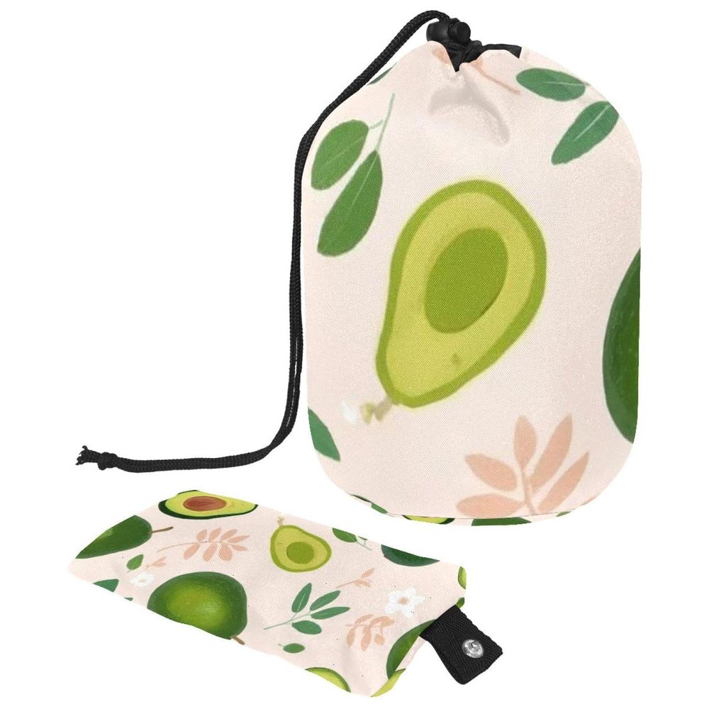 2PCS Fresh avocado-717 Travel Cosmetic Bag Makeup Organizer Bag Bathroom Cases Toiletry Bag with Drawstring (Cylindrical bag and small bag)
