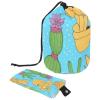 2PCS Colorful Cactus-75 Travel Cosmetic Bag Makeup Organizer, Drawstring Bathroom Cases - Cylindrical & Small Toiletry Bag view 1