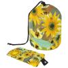 2PCS Yellow Sunflower-219 Travel Cosmetic Bag Makeup Organizer, Drawstring Bathroom Cases - Cylindrical & Small Toiletry Bag view 1