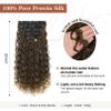 Flufymooz Clip in Hair Extensions, 4PC 100 Pure Protein Silk Hair Extensions Long Soft Natural Hairpiece 20 Inch Curly Hair Extension for Women (Brown to Dirty Blonde) view 2