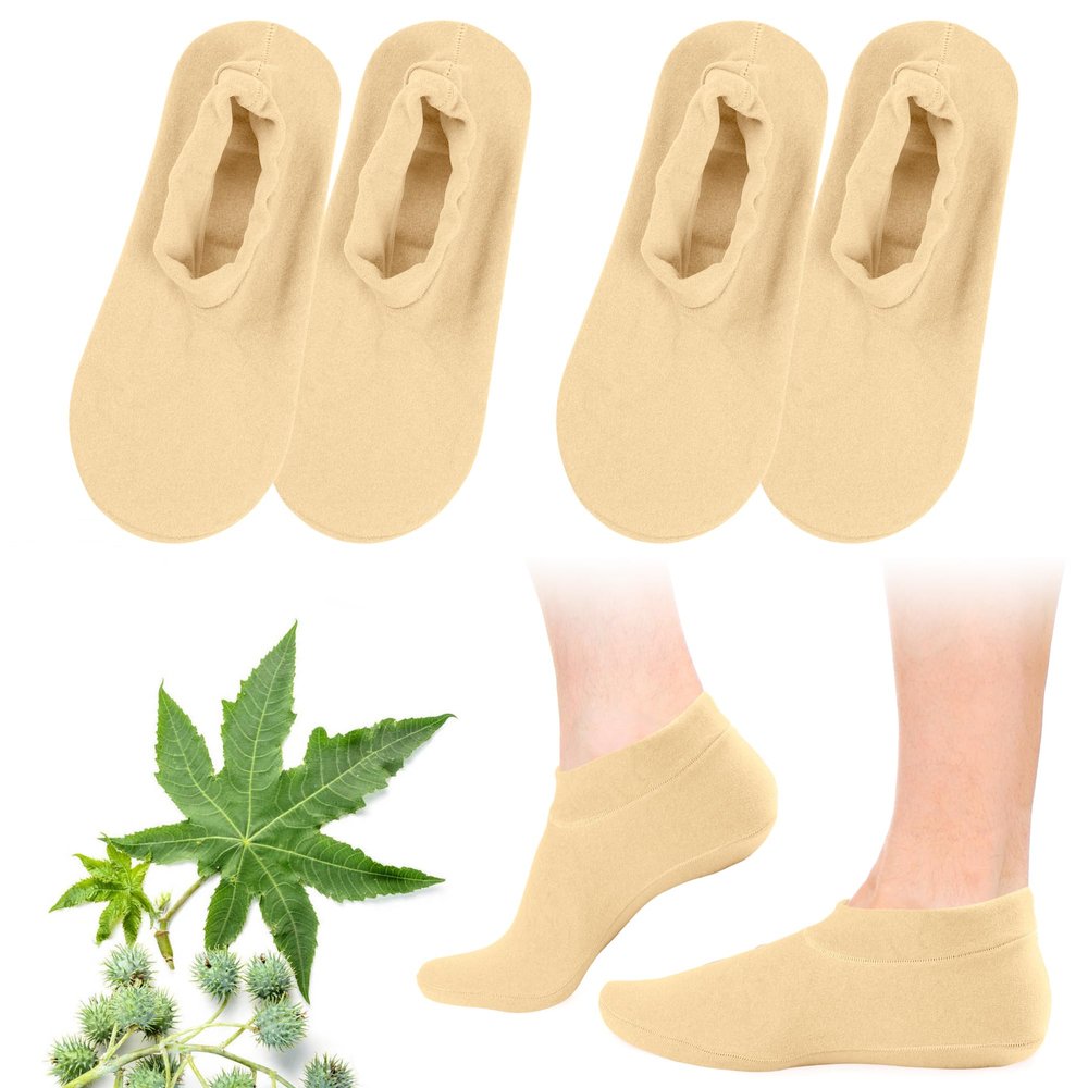 2 Pack Castor Oil Pack Wraps for Feet,Reusable Castor Oil Wrap Socks Organic Cotton for Women,Castor Oil Pack Kit for Feet Arthritis and feet Cracking,Moisturizing Feet(Oil Not Include) Short