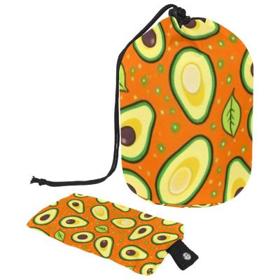 2PCS Green avocado-633 Travel Cosmetic Bag Makeup Organizer Bag Bathroom Cases Toiletry Bag with Drawstring (Cylindrical bag and small bag)