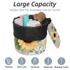 2PCS Aesthetic Sunflower-339 Travel Cosmetic Bag Makeup Organizer, Drawstring Bathroom Cases - Cylindrical & Small Toiletry Bag view 2