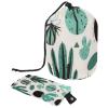 2PCS Artistic Cactus-160 Travel Cosmetic Bag: Your Ultimate Makeup Organizer & Bathroom Cases - With Drawstring, Cylindrical & Small Toiletry Bag view 1