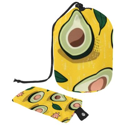 2PCS Green avocado-651 Travel Cosmetic Bag Makeup Organizer, Drawstring Bathroom Cases - Cylindrical & Small Toiletry Bag