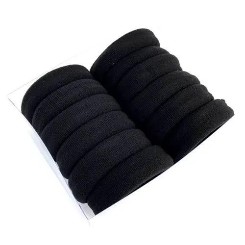 120 Pieces Black Hair Ties for Thick and Curly Hair Ponytail Holders Hair Elastic Band for Women or Men(4mm)