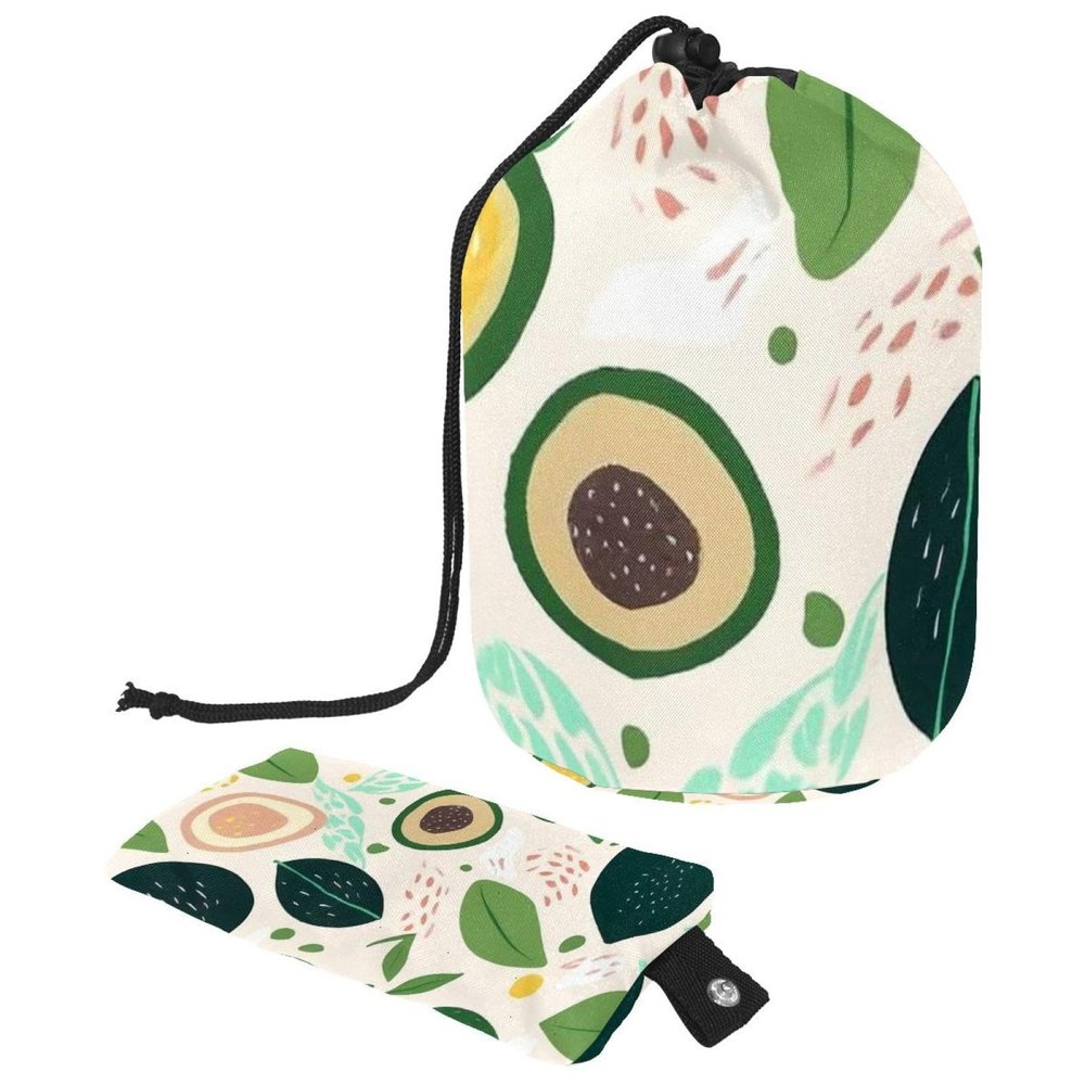 2PCS Fresh avocado-683 Travel Cosmetic Bag Makeup Organizer, Drawstring Bathroom Cases - Cylindrical & Small Toiletry Bag