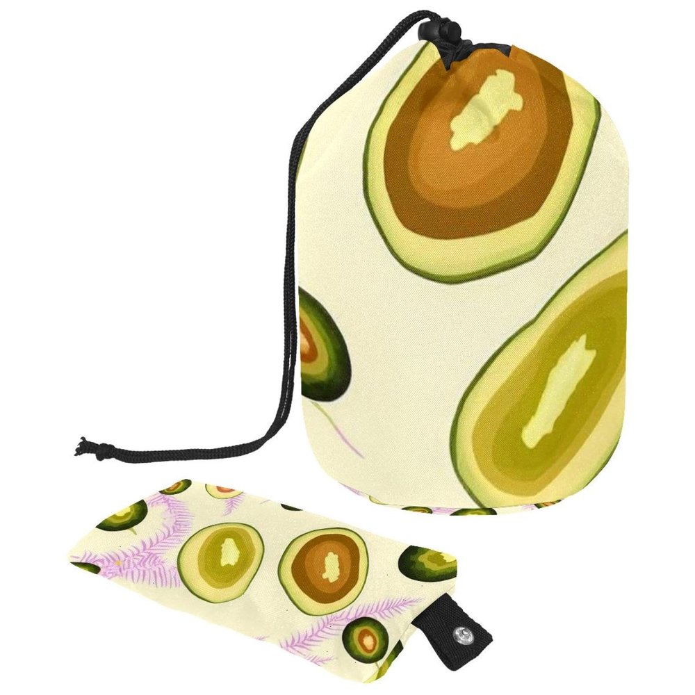 2PCS Green avocado-654 Travel Cosmetic Bag Makeup Organizer: Stylish Bathroom Cases with Drawstring, Cylindrical & Small Toiletry Bag