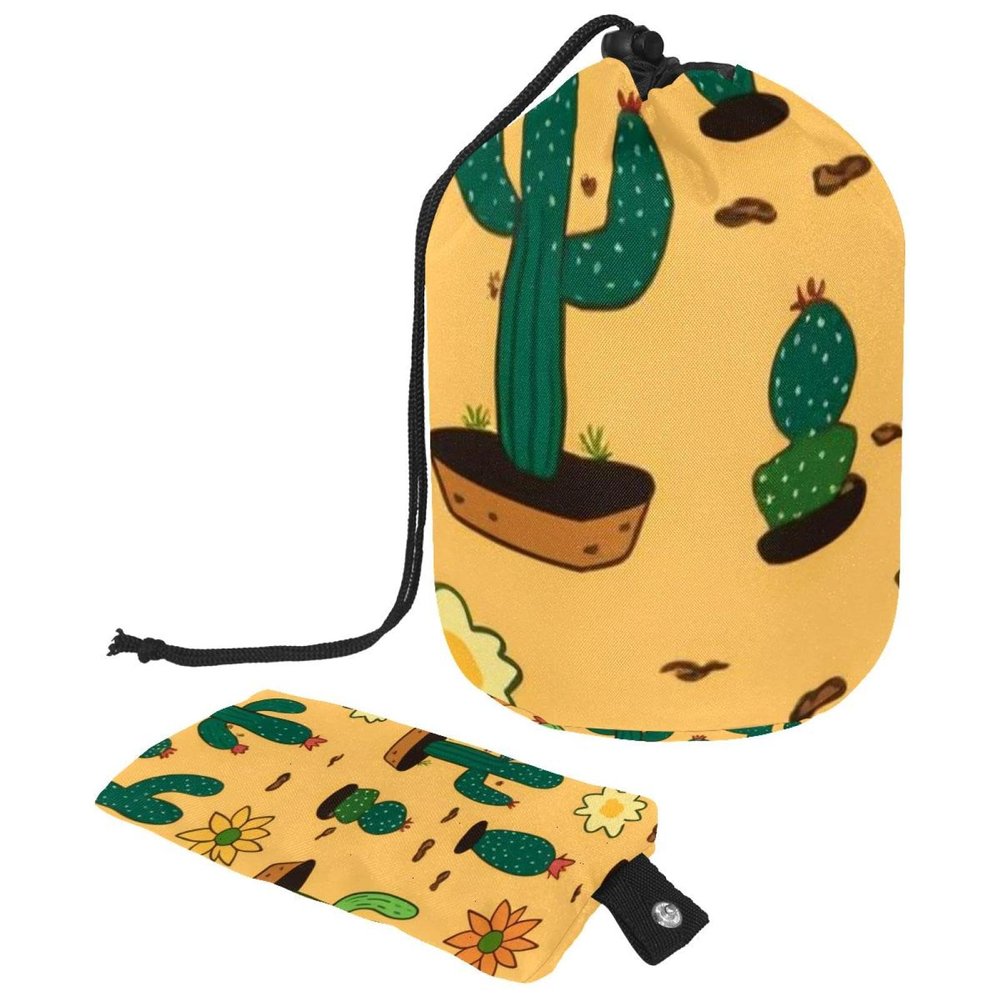 2PCS Artistic Cactus-158 Travel Cosmetic Bag Makeup Organizer: Stylish Bathroom Cases with Drawstring, Cylindrical & Small Toiletry Bag