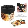 2PCS Artistic Sunflowers-289 Travel Cosmetic Bag Makeup Organizer Bag Bathroom Cases Toiletry Bag with Drawstring (Cylindrical bag and small bag) view 4