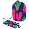 2PCS Colorful Cactus-17 Travel Cosmetic Bag Makeup Organizer Bag Bathroom Cases Toiletry Bag with Drawstring (Cylindrical bag and small bag) view 1