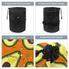 2PCS Green avocado-634 Travel Cosmetic Bag Makeup Organizer: Stylish Bathroom Cases with Drawstring, Cylindrical & Small Toiletry Bag view 3