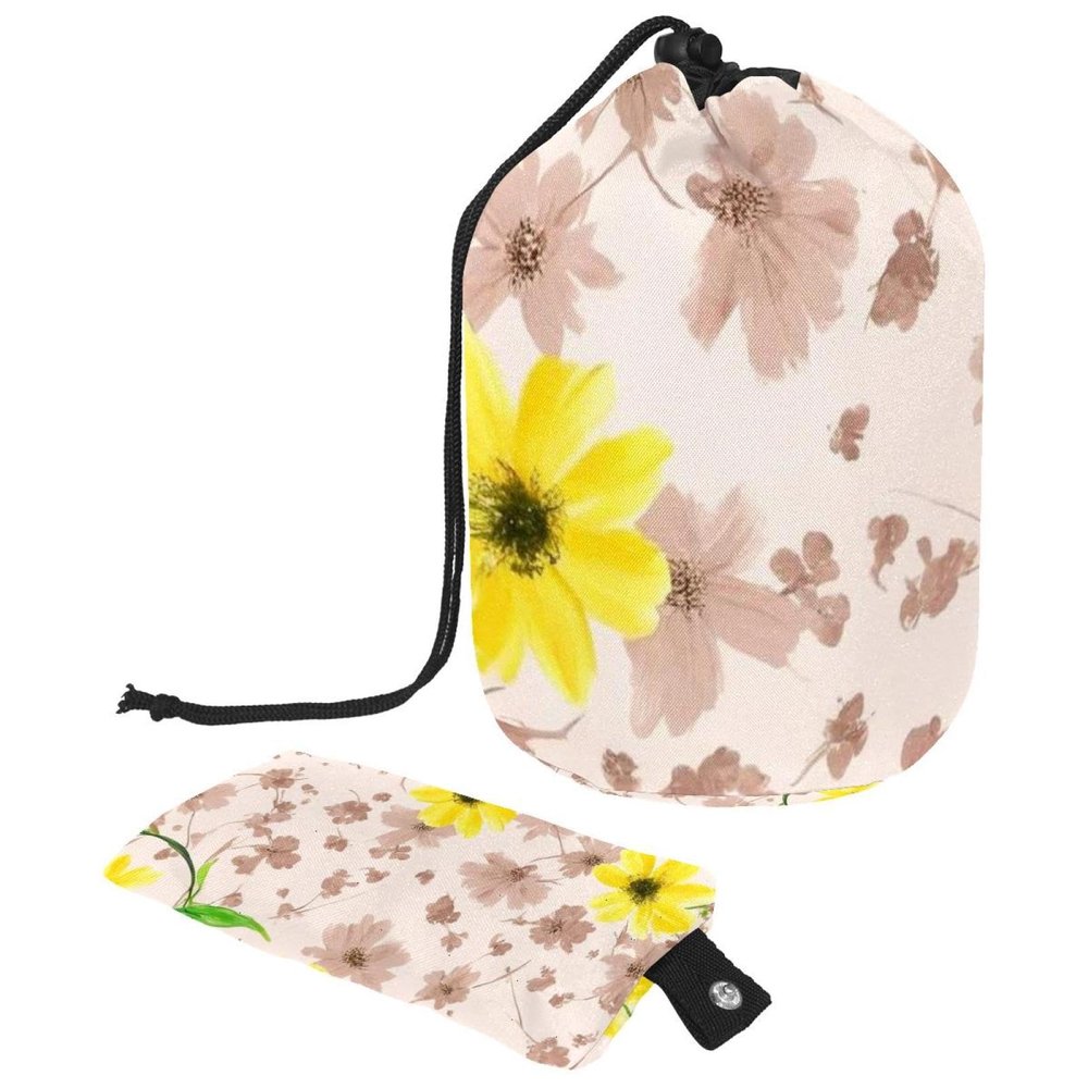 2PCS Aesthetic Sunflower-321 Travel Cosmetic Bag Makeup Organizer Bag Bathroom Cases Toiletry Bag with Drawstring (Cylindrical bag and small bag)
