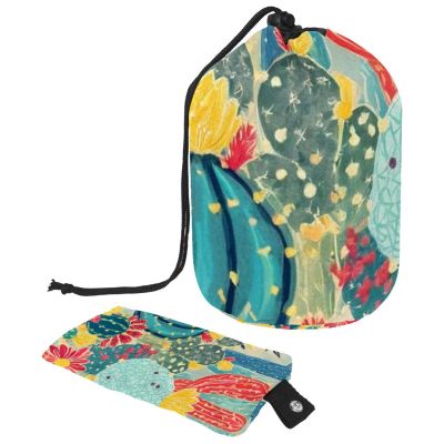 2PCS Colorful Cactus-40 Travel Cosmetic Bag: Your Ultimate Makeup Organizer & Bathroom Cases - With Drawstring, Cylindrical & Small Toiletry Bag
