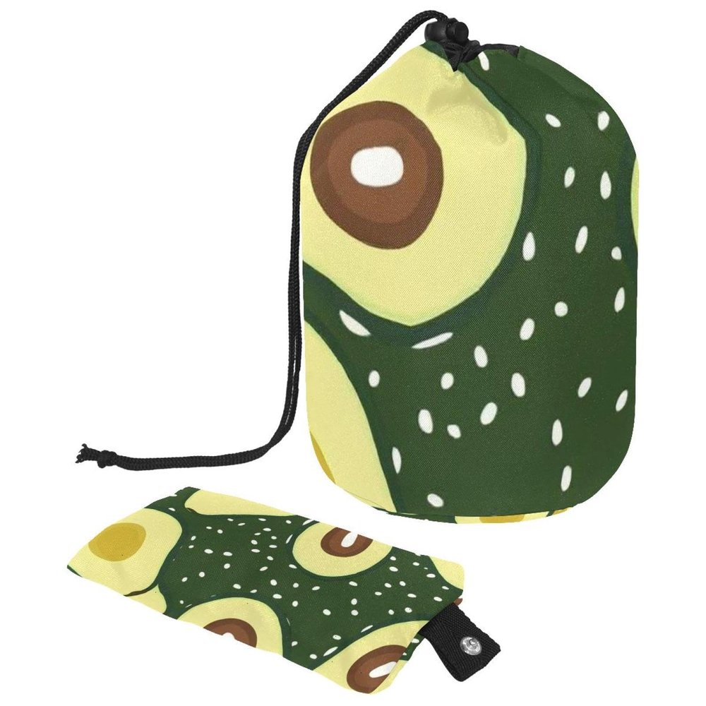 2PCS Fresh avocado-690 Travel Cosmetic Bag Makeup Organizer: Stylish Bathroom Cases with Drawstring, Cylindrical & Small Toiletry Bag