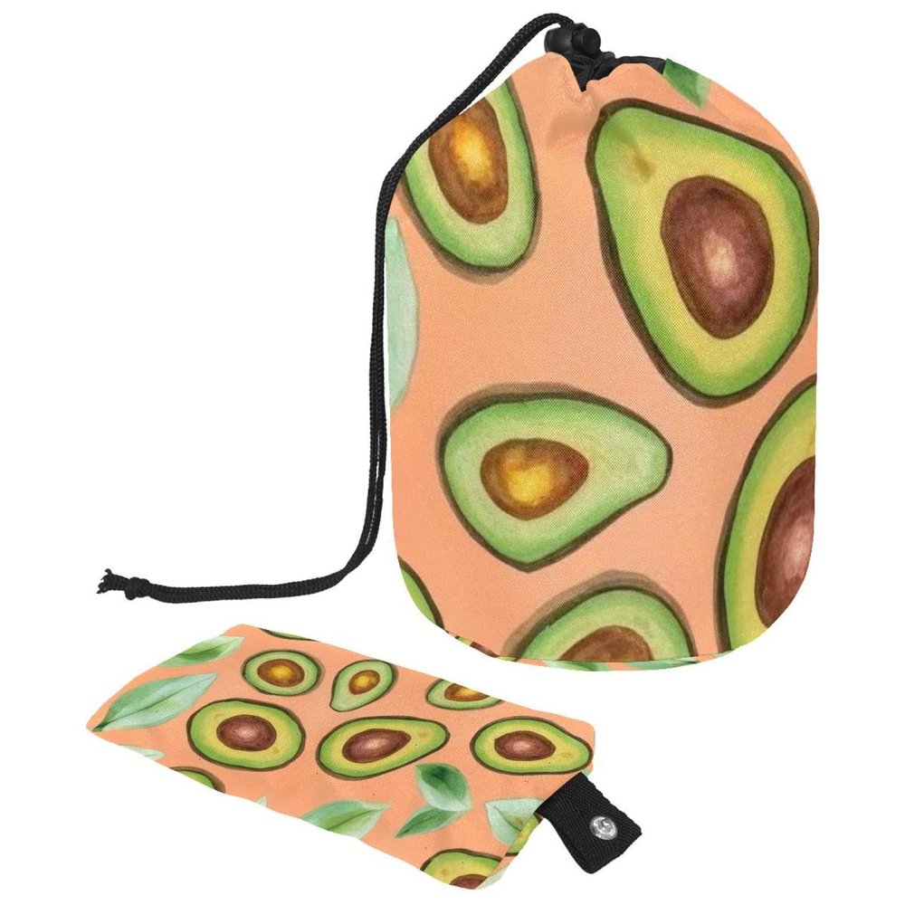 2PCS Fresh avocado-708 Travel Cosmetic Bag: Your Ultimate Makeup Organizer & Bathroom Cases - With Drawstring, Cylindrical & Small Toiletry Bag