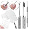 Circle Bevel Double-ended Nail Cuticle Pusher Tool Pre-polish Sandpaper Sheets Manicure Kit Stainless Steel Nail Pusher Cuticle Remover Self-adhesive Sand Paper Nail Art Dead Skin Removing Nail Tools view 4