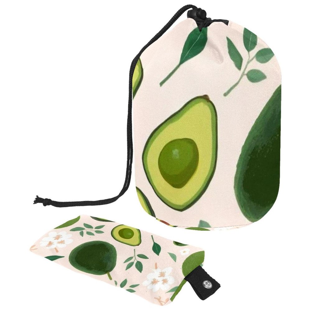 2PCS Fresh avocado-712 Travel Cosmetic Bag: Your Ultimate Makeup Organizer & Bathroom Cases - With Drawstring, Cylindrical & Small Toiletry Bag