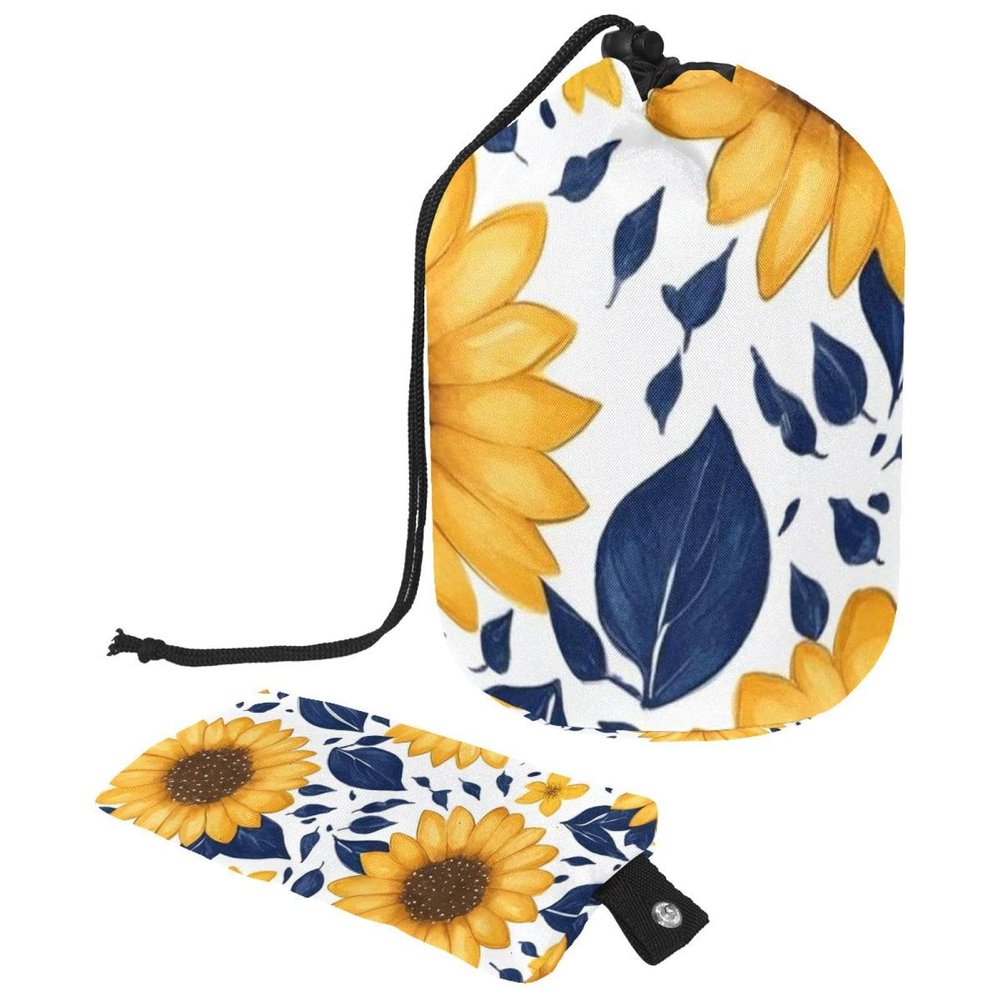 2PCS Aesthetic Sunflower-299 Travel Cosmetic Bag Makeup Organizer, Drawstring Bathroom Cases - Cylindrical & Small Toiletry Bag