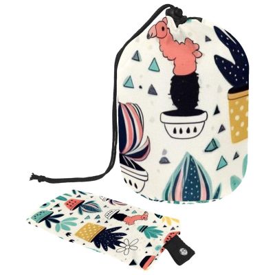 2PCS Colorful Cactus-3 Travel Cosmetic Bag Makeup Organizer, Drawstring Bathroom Cases - Cylindrical & Small Toiletry Bag