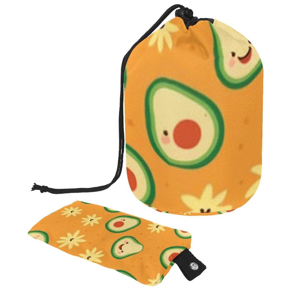 2PCS Fresh avocado-676 Travel Cosmetic Bag: Your Ultimate Makeup Organizer & Bathroom Cases - With Drawstring, Cylindrical & Small Toiletry Bag