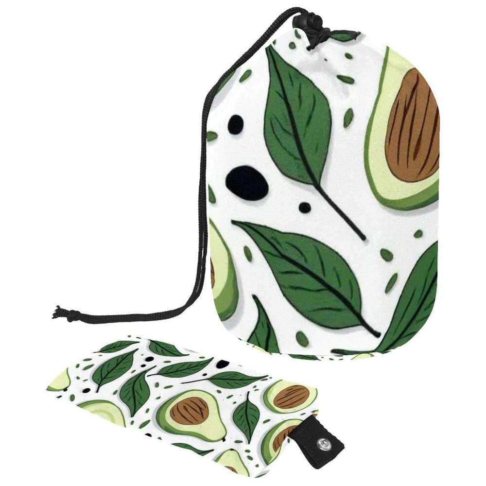 2PCS Green avocado-582 Travel Cosmetic Bag Makeup Organizer: Stylish Bathroom Cases with Drawstring, Cylindrical & Small Toiletry Bag
