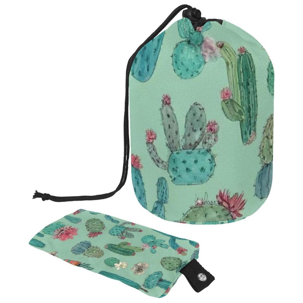 2PCS Colorful Cactus-95 Travel Cosmetic Bag Makeup Organizer, Drawstring Bathroom Cases - Cylindrical & Small Toiletry Bag