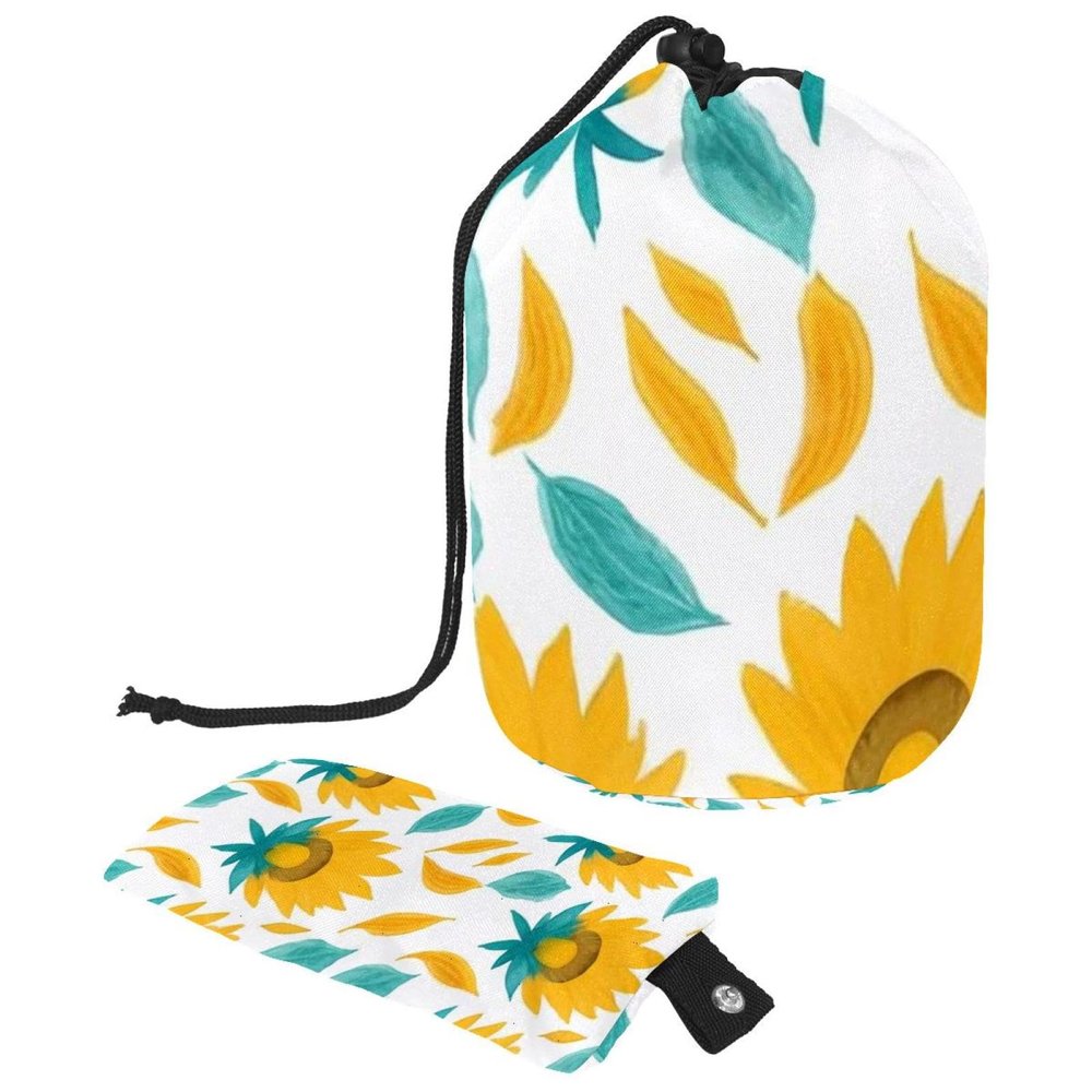 2PCS Aesthetic Sunflower-304 Travel Cosmetic Bag: Your Ultimate Makeup Organizer & Bathroom Cases - With Drawstring, Cylindrical & Small Toiletry Bag