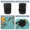 2PCS Yellow Sunflower-247 Travel Cosmetic Bag Makeup Organizer, Drawstring Bathroom Cases - Cylindrical & Small Toiletry Bag view 3