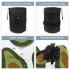 2PCS Green avocado-590 Travel Cosmetic Bag Makeup Organizer: Stylish Bathroom Cases with Drawstring, Cylindrical & Small Toiletry Bag view 3