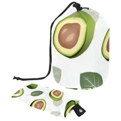 2PCS Fresh avocado-730 Travel Cosmetic Bag Makeup Organizer: Stylish Bathroom Cases with Drawstring, Cylindrical & Small Toiletry Bag