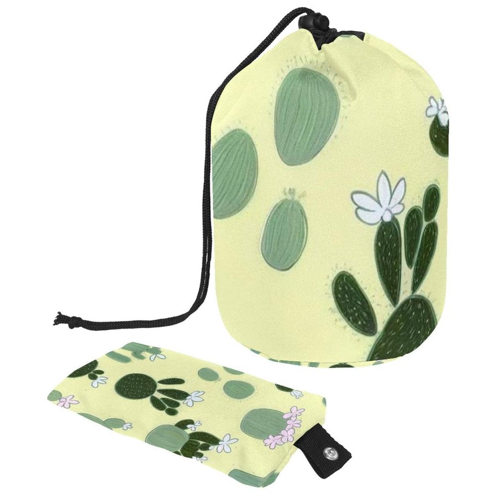 2PCS Colorful Cactus-78 Travel Cosmetic Bag Makeup Organizer: Stylish Bathroom Cases with Drawstring, Cylindrical & Small Toiletry Bag