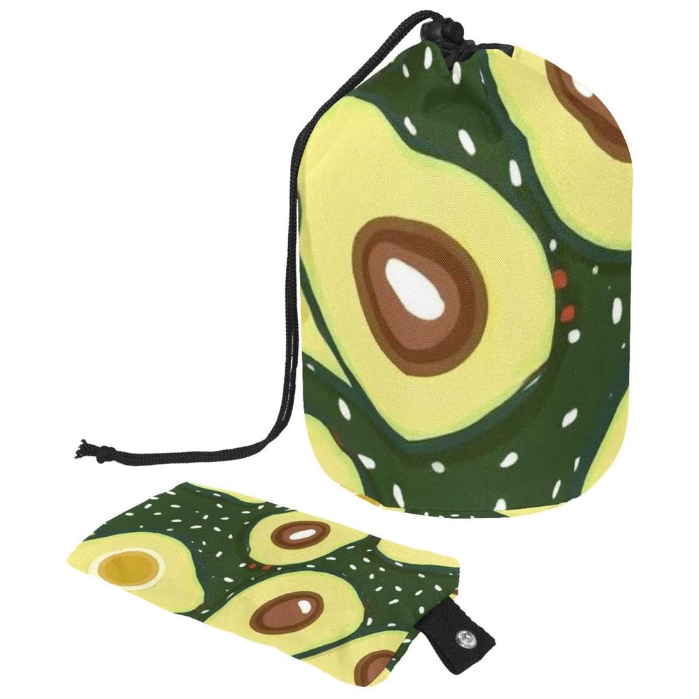 2PCS Fresh avocado-686 Travel Cosmetic Bag Makeup Organizer: Stylish Bathroom Cases with Drawstring, Cylindrical & Small Toiletry Bag