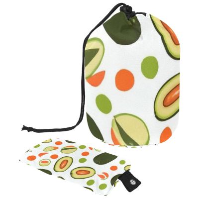 2PCS Green avocado-639 Travel Cosmetic Bag Makeup Organizer, Drawstring Bathroom Cases - Cylindrical & Small Toiletry Bag
