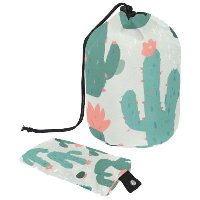 2PCS Artistic Cactus-181 Travel Cosmetic Bag Makeup Organizer Bag Bathroom Cases Toiletry Bag with Drawstring (Cylindrical bag and small bag)