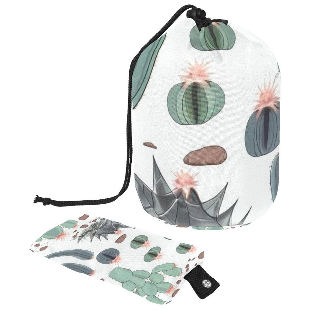 2PCS Artistic Cactus-108 Travel Cosmetic Bag: Your Ultimate Makeup Organizer & Bathroom Cases - With Drawstring, Cylindrical & Small Toiletry Bag