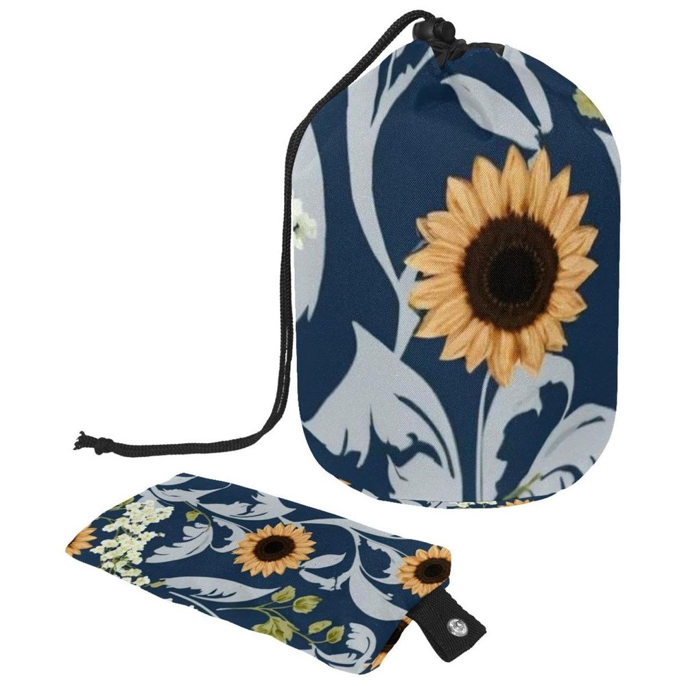 2PCS Artistic Sunflowers-283 Travel Cosmetic Bag Makeup Organizer, Drawstring Bathroom Cases - Cylindrical & Small Toiletry Bag