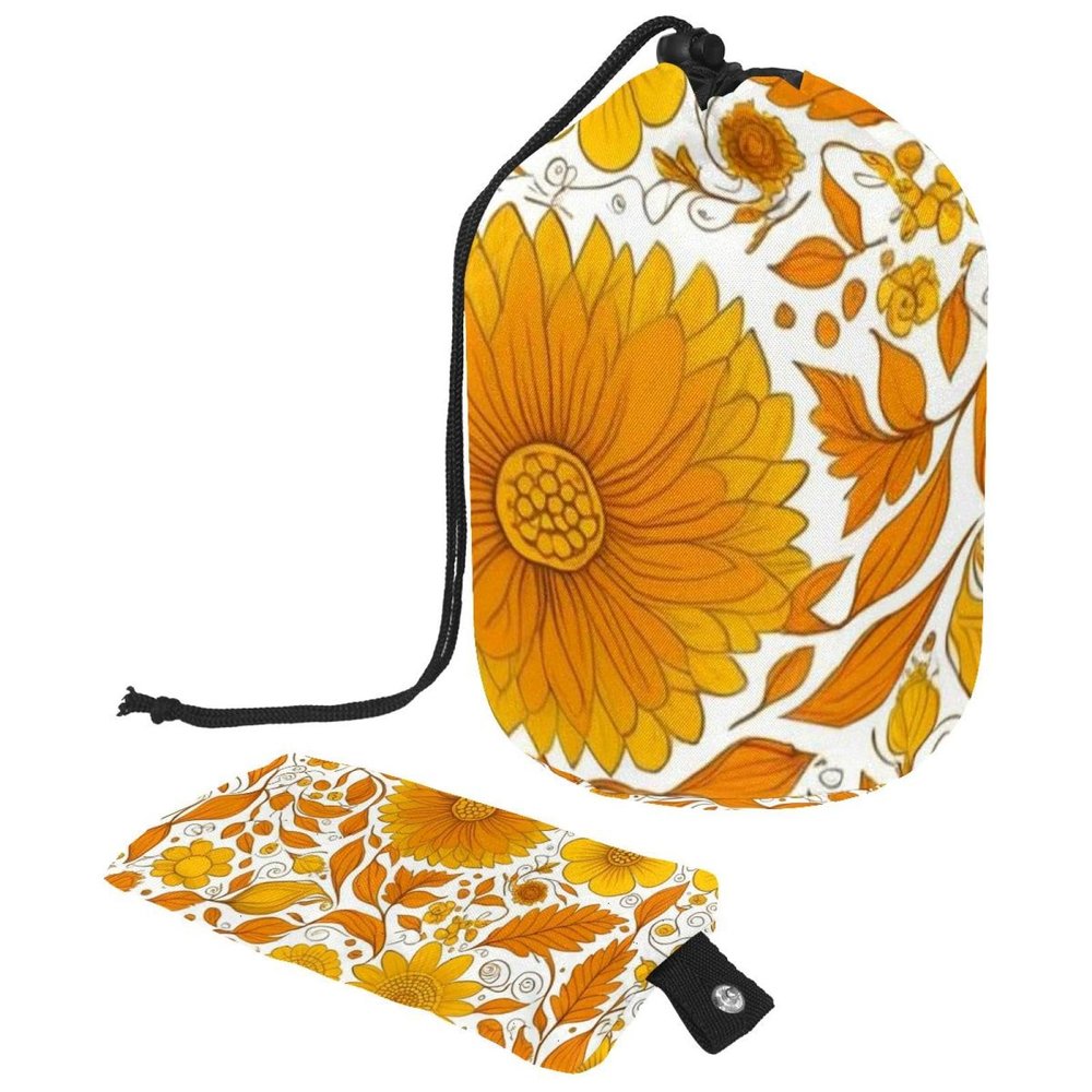 2PCS Yellow Sunflower-224 Travel Cosmetic Bag: Your Ultimate Makeup Organizer & Bathroom Cases - With Drawstring, Cylindrical & Small Toiletry Bag