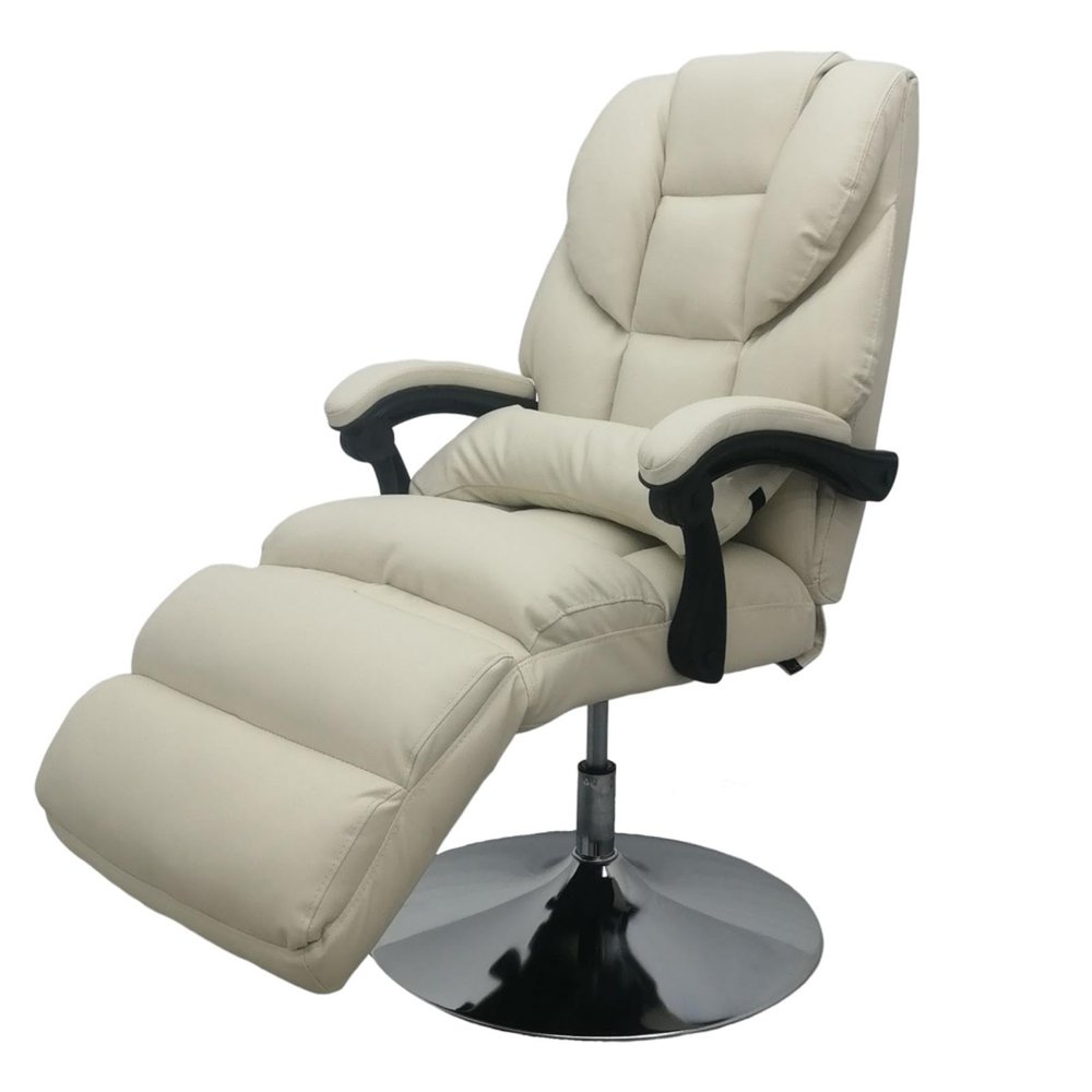 BEILOCKERY Versatile Facial Table, 275LB Loading Capacity, 360 Degree Rotating, Air Pressure Lifting Facial Bed with Waist Pillow, Salon Chair with Heavy Duty Metal Base, White