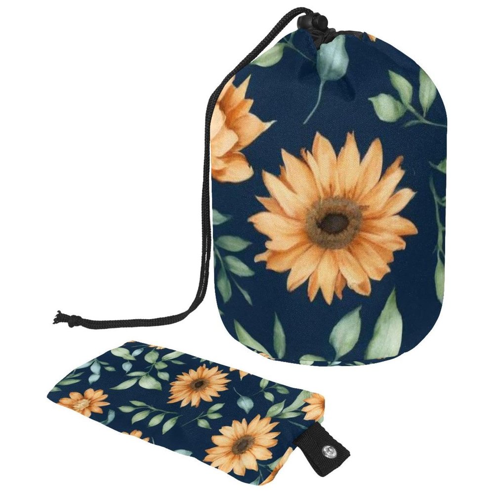 2PCS Aesthetic Sunflower-310 Travel Cosmetic Bag Makeup Organizer: Stylish Bathroom Cases with Drawstring, Cylindrical & Small Toiletry Bag