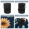 2PCS Aesthetic Sunflower-310 Travel Cosmetic Bag Makeup Organizer: Stylish Bathroom Cases with Drawstring, Cylindrical & Small Toiletry Bag view 3