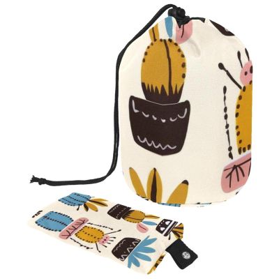 2PCS Colorful Cactus-53 Travel Cosmetic Bag Makeup Organizer Bag Bathroom Cases Toiletry Bag with Drawstring (Cylindrical bag and small bag)