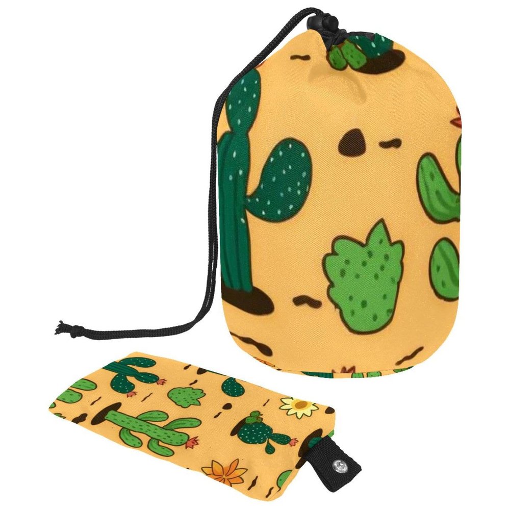 2PCS Artistic Cactus-159 Travel Cosmetic Bag Makeup Organizer, Drawstring Bathroom Cases - Cylindrical & Small Toiletry Bag