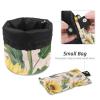 2PCS Aesthetic Sunflower-316 Travel Cosmetic Bag: Your Ultimate Makeup Organizer & Bathroom Cases - With Drawstring, Cylindrical & Small Toiletry Bag view 4