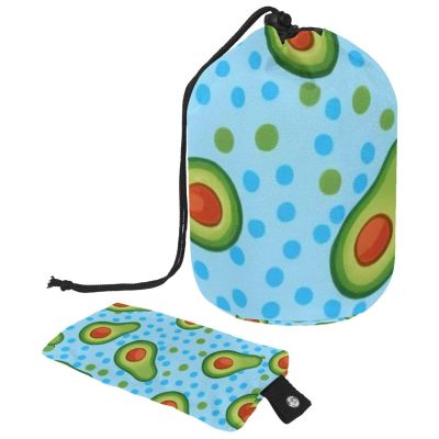 2PCS Green avocado-664 Travel Cosmetic Bag: Your Ultimate Makeup Organizer & Bathroom Cases - With Drawstring, Cylindrical & Small Toiletry Bag
