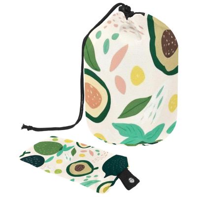 2PCS Fresh avocado-688 Travel Cosmetic Bag: Your Ultimate Makeup Organizer & Bathroom Cases - With Drawstring, Cylindrical & Small Toiletry Bag