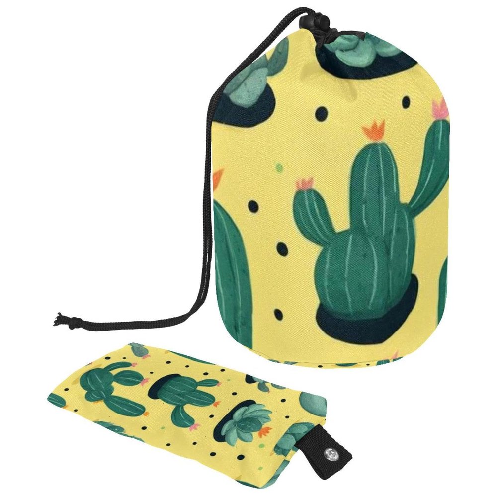 2PCS Artistic Cactus-147 Travel Cosmetic Bag Makeup Organizer, Drawstring Bathroom Cases - Cylindrical & Small Toiletry Bag